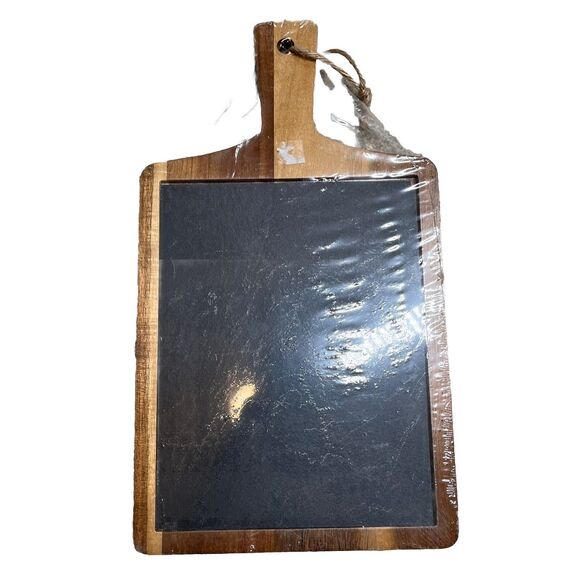 New Cordon Blue Acacia Wood Slate Cutting Board Serving Tray Charcuterie Board - Picture 2 of 8